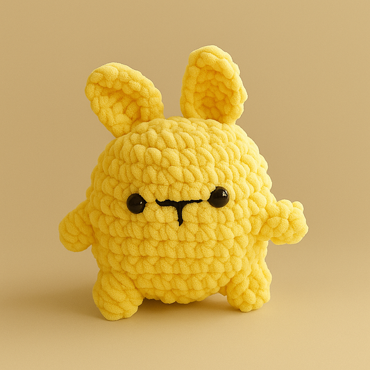 Handmade Crochet Yellow Bunny – Soft Plush Toy, Cute Bunny Gift