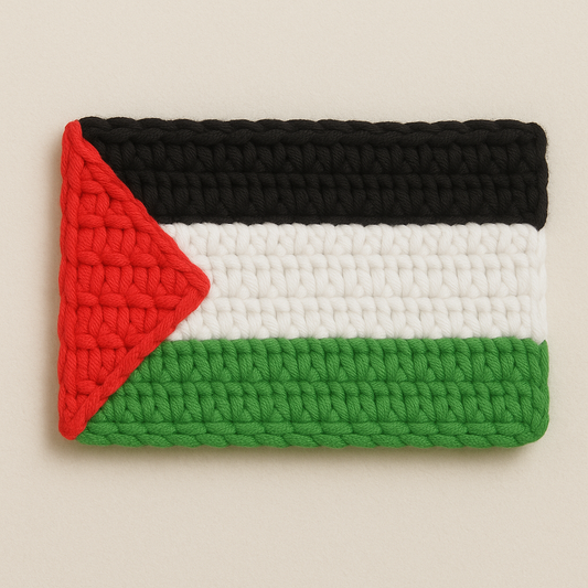 Handmade Crochet Palestine Flag Patch – Symbolic  Applique Cultural Pride Gift for Scrapbooks, Journals, Accessories & Heritage Crafts