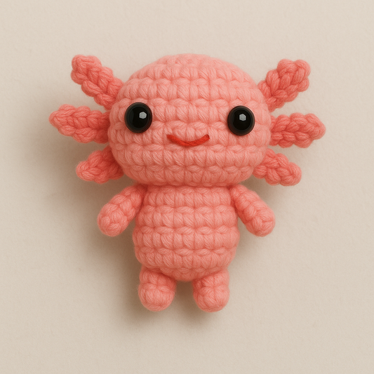 Handmade Crochet Pink Axolotl Plush – Mini Amigurumi Animal Doll – Cute Decor or Gift for Pet Lovers, Kids’ Rooms & Whimsical Collections