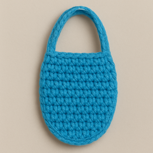 Handmade Crochet Blue Water Drop Bag – Mini Amigurumi Pouch – Cute Soft Gift for Crafts, Trinkets, Kids' Surprises & Eco-Friendly Storage