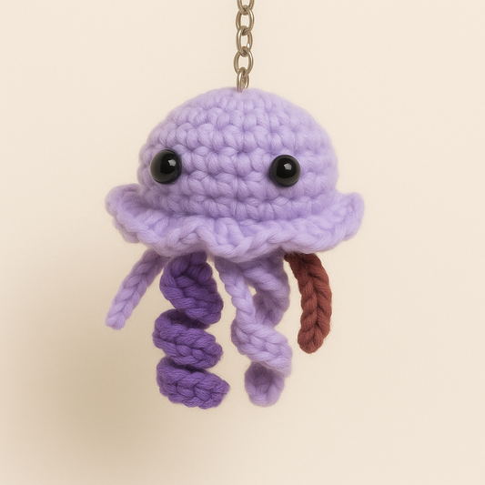 Handmade Crochet Octopus Plush Keychain – Purple Amigurumi Sea Creature – Cute Toy Gift for Ocean Lovers, Kids’ Bags & Underwater Themes