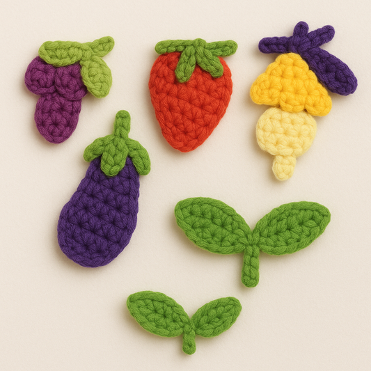 Handmade Crochet Fruit Keychain – Colorful Amigurumi Charm with Grapes, Strawberry, Corn & Banana – Cute Gift for Foodies & Fruit Lovers