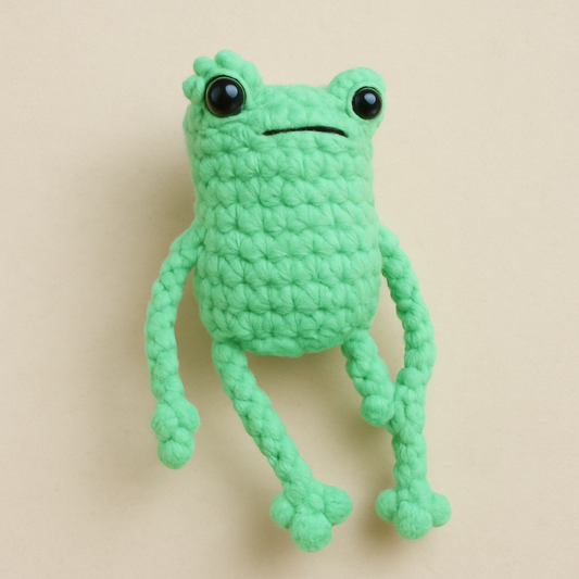 Handmade Crochet Green Frog Plush – Cute Amigurumi Soft Toy