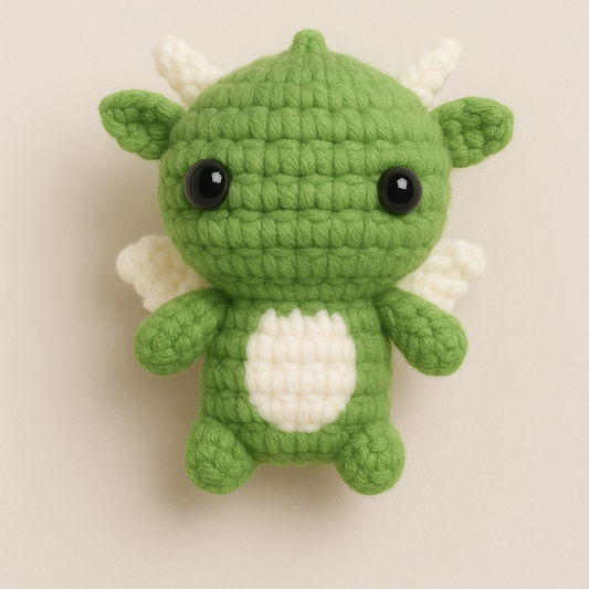 Handmade Crochet Green Dragon Plush – Cute Fantasy Soft Toy