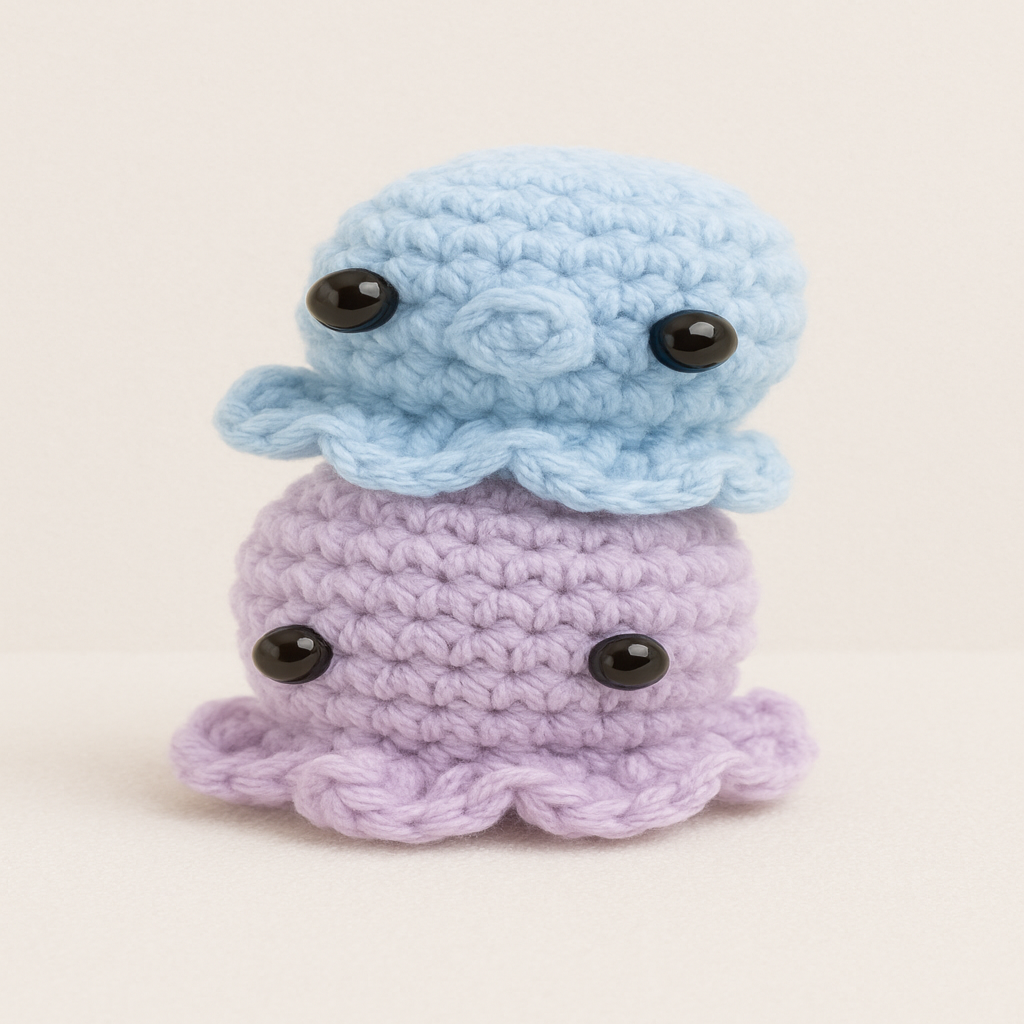 Handmade Stackable Mini Animals Crochet Set – Kawaii Soft Plush Toys – Cute Gift for Kids, Playtime Fun, Room Decor & Animal Lovers